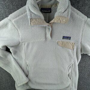 Patagonia Small Ice Blue Fuzzy Soft Fleece Pullover 1/4 Snap Sweatshirt Fall